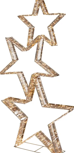 Intratuin kerstfiguur Iris sterren goud met verlichting 100 x 14 x 180 cm