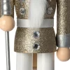 Intratuin kerstfiguur Iver notenkraker zilver / wit / goud 7 x 6 x 25 cm