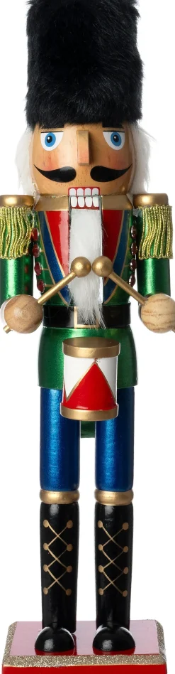 Intratuin kerstfiguur Jari notenkraker groen / blauw / zwart 7,2 x 6,1 x 25 cm