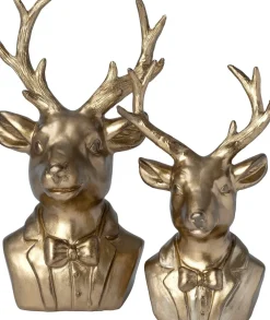 Intratuin kerstfiguur Joren borstbeeld rendier goud 14,5 x 11,5 x 24,5 cm