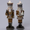 Intratuin kerstfiguur Josa notenkraker bruin / wit 8,3 x 8,3 x 25 cm
