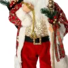 Intratuin kerstfiguur Julenisse kerstman rood / goud 28 x 20 x 60 cm