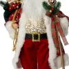 Intratuin kerstfiguur Julenisse kerstman rood / goud 23 x 18 x 45 cm