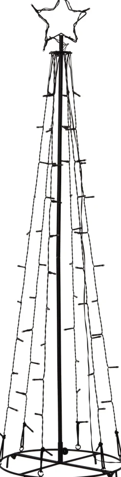 Intratuin kerstfiguur kegel zwart H 120 cm warm licht