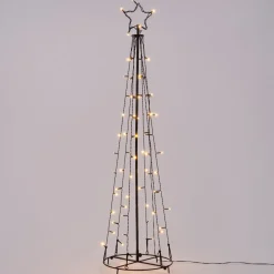 Intratuin kerstfiguur kegel zwart H 120 cm warm licht