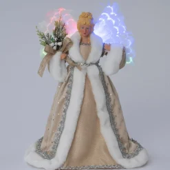 Intratuin kerstfiguur kerstengel crème met verlichting 25,5 x 14 x 40,5 cm
