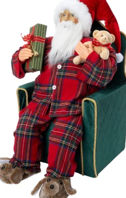 Intratuin kerstfiguur kerstman op stoel rood 57,5 x 47 x 82,5 cm