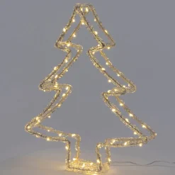 Intratuin kerstfiguur kerstboom transparant met verlichting 29 x 5,8 x 35 cm