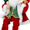 Intratuin kerstfiguur kerstman met cadeau rood / wit 21,5 x 14,5 x 32,5 cm