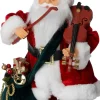 Intratuin kerstfiguur kerstman Music met viool rood 18,5 x 14,5 x 32,5 cm