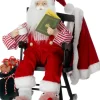 Intratuin kerstfiguur kerstman rood / wit 27 x 18 x 37 cm