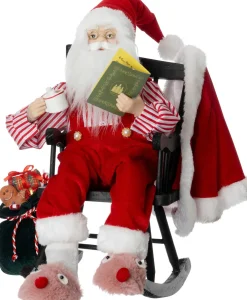 Intratuin kerstfiguur kerstman rood / wit 27 x 18 x 37 cm
