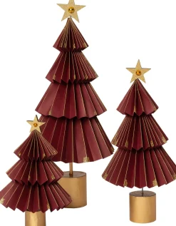 Intratuin kerstfiguur kerstboom op voet Anton Rood D 11 H 17 cm