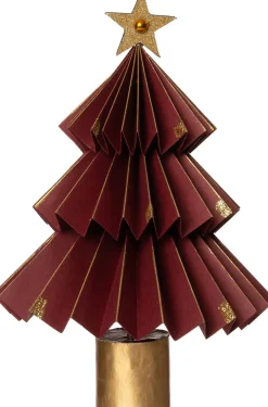 Intratuin kerstfiguur kerstboom op voet Anton Rood D 11 H 17 cm