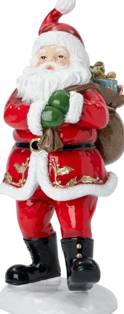 Intratuin kerstfiguur kerstman rood / wit 13,5 x 15,5 x 30,8 cm