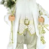 Intratuin kerstfiguur kerstman met bellen wit 28,5 x 19,5 x 59,5 cm