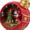 Intratuin kerstfiguur kersttafereel in kerstbal rood 15,5 x 13,5 x 14,5 cm