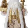 Intratuin kerstfiguur kerstman met staf goud 20,5 x 13,5 x 45,5 cm