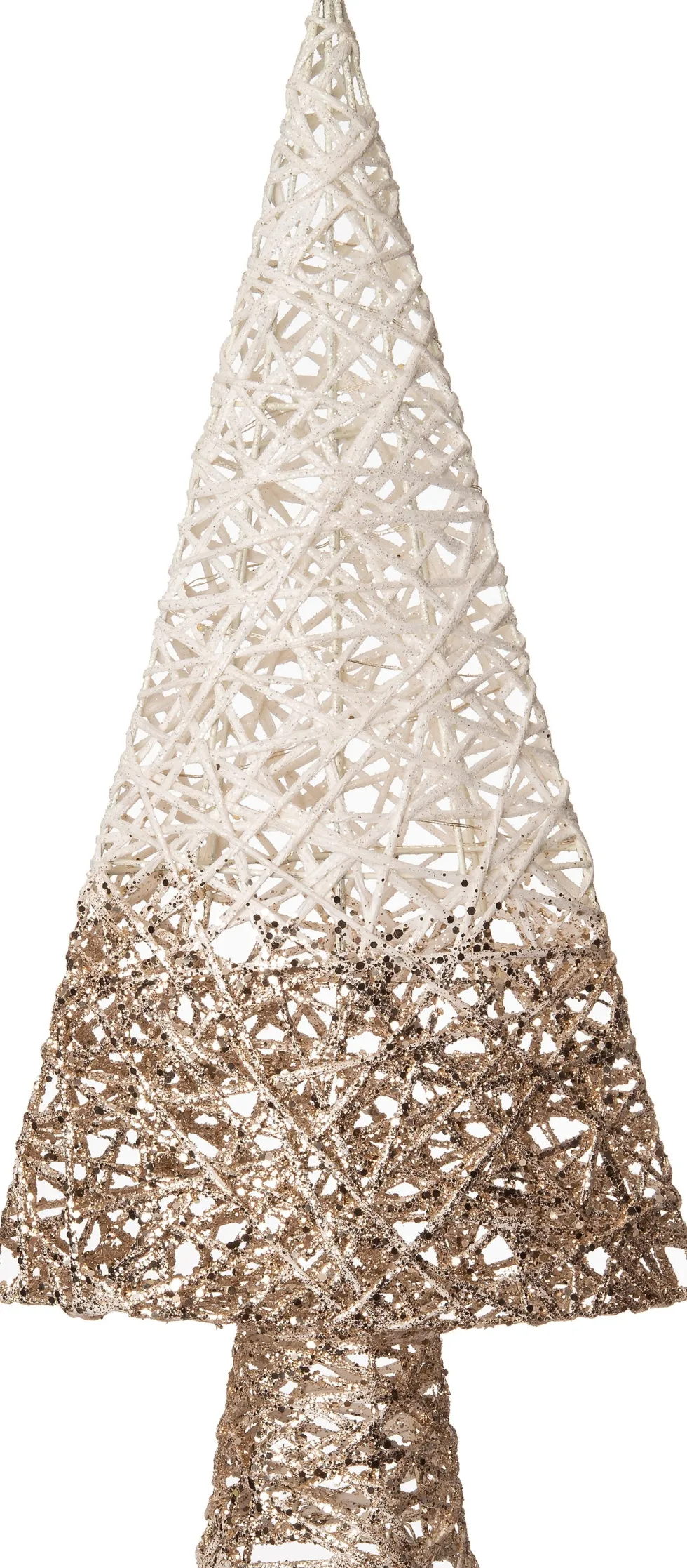 Intratuin kerstfiguur kerstboom wit met 15 LED lampjes warm wit 28 x 10 x 60 cm