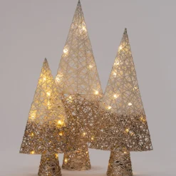 Intratuin kerstfiguur kerstboom wit met 10 LED lampjes warm wit 20 x 7 x 40 cm