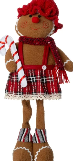Intratuin kerstfiguur Laya peperkoekvrouw bruin 21 x 11 x 56 cm