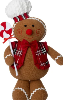 Intratuin kerstfiguur Laya peperkoekman bruin 20 x 12 x 38 cm