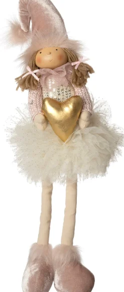 Intratuin kerstfiguur Linda meisje roze 15 x 11 x 54 cm
