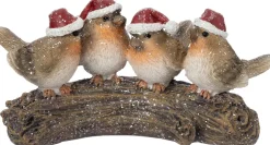 Intratuin kerstfiguur Lora vogels op tak bruin 17,5 x 8 x 9 cm