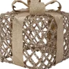 Intratuin kerstfiguur Lumi cadeau beige met verlichting 20 x 20 x 23 cm