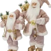 Intratuin kerstfiguur Lykta kerstman roze / goud 23 x 18 x 45 cm