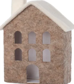 Intratuin kerstfiguur Mees huisje groen / wit 16 x 8 x 19 cm