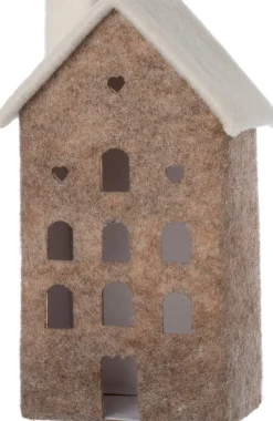 Intratuin kerstfiguur Mees huisje wit / bruin 14 x 10,5 x 25 cm