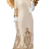 Intratuin kerstfiguur Melinda kerstengel wit / goud 7 x 7,5 x 18 cm