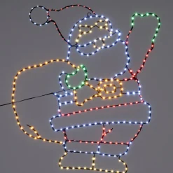 Intratuin kerstfiguur Nalvi kerstboom kerstman met zak met verlichting 59 x 0,3 x 70 cm