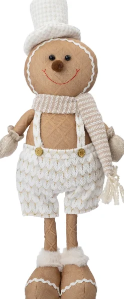 Intratuin kerstfiguur Nilo gemberkoekpop hoed staand beige 20 x 10 x 54 cm