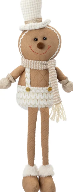 Intratuin kerstfiguur Nilo gemberkoekpop hoed bungelbeen beige 22 x 11 x 62 cm