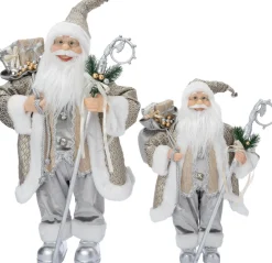 Intratuin kerstfiguur Nimrod kerstman zilver 28 x 20 x 60 cm