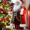 Intratuin kerstfiguur Noël kerstman met cadeaus rood 20,5 x 12,5 x 45,5 cm