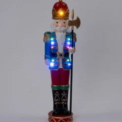Intratuin kerstfiguur notenkraker blauw / rood 29 x 23 x 109 cm