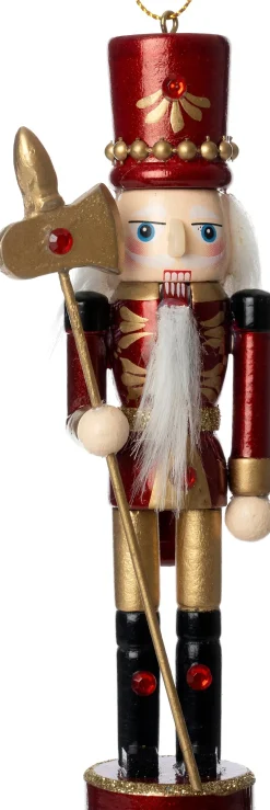 Intratuin kerstfiguur notenkraker bijl beige / goud 4,5 x 4 x 15 cm