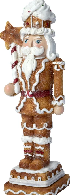 Intratuin kerstfiguur notenkraker bruin / wit 8 x 7 x 22,5 cm