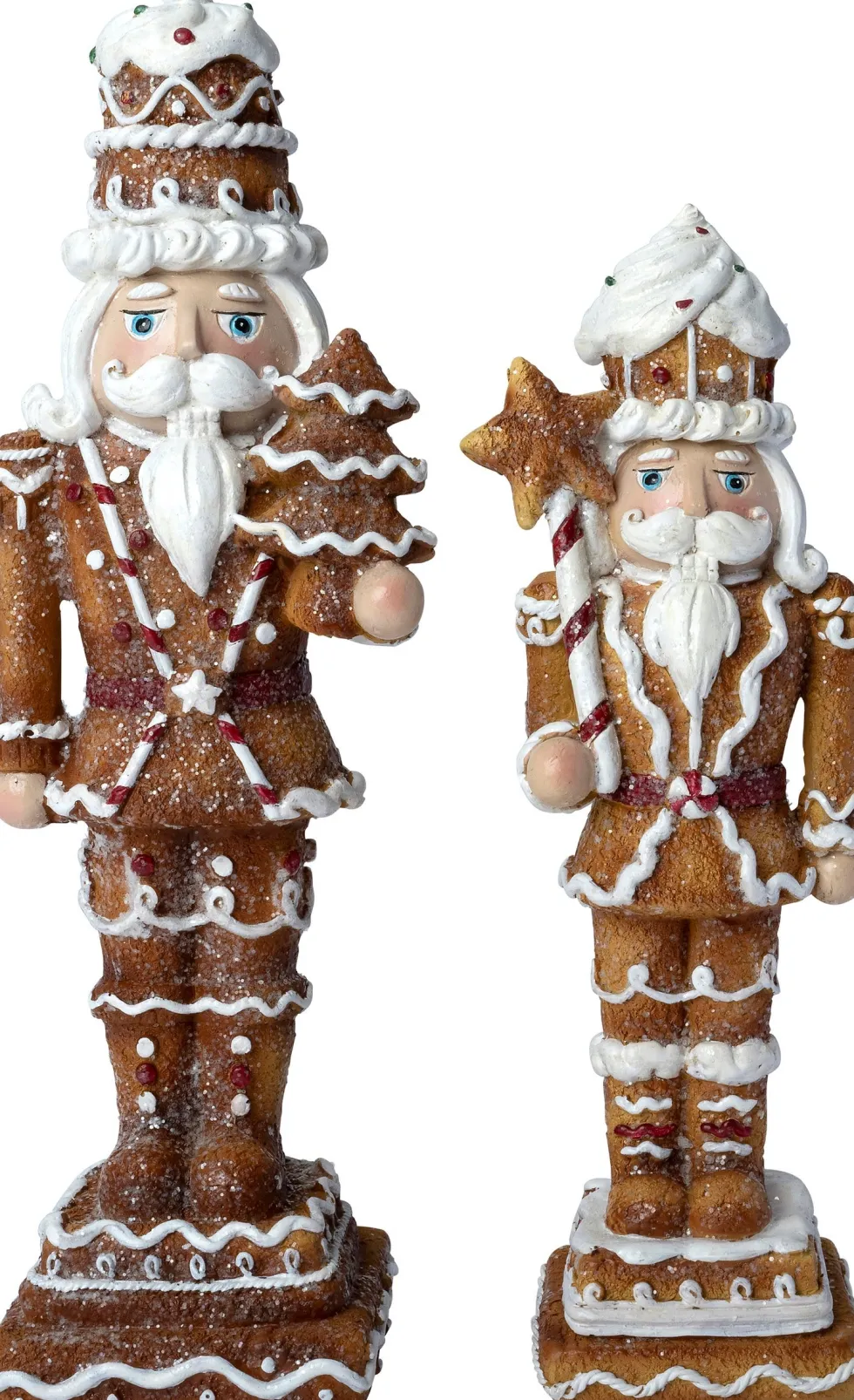 Intratuin kerstfiguur notenkraker bruin / wit 8 x 7 x 22,5 cm