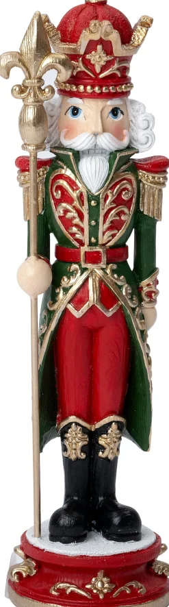 Intratuin kerstfiguur notenkraker rood / goud 7,8 x 7,5 x 25,5 cm