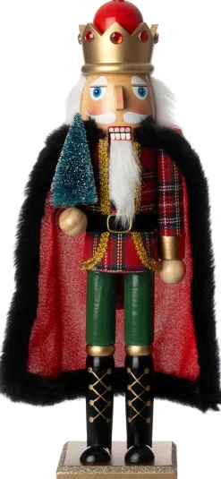 Intratuin kerstfiguur notenkraker rood / zwart / groen 9,7 x 8,1 x 38 cm