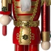 Intratuin kerstfiguur notenkraker rood / goud 10 x 8 x 38 cm