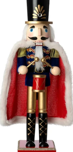 Intratuin kerstfiguur notenkraker rood / goud / blauw 9,2 x 8,1 x 38 cm