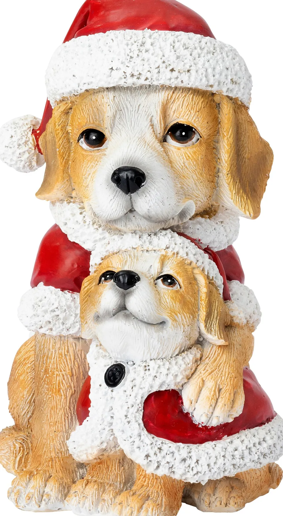 Intratuin kerstfiguur Olaf hond met pup bruin / rood 8,5 x 10,7 x 14,2 cm