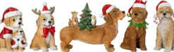 Intratuin kerstfiguur Olaf hond met zuurstok bruin / rood 9,5 x 8,3 x 16,5 cm