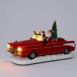Intratuin kerstfiguur oldtimer rood 25,5 x 15 x 12 cm