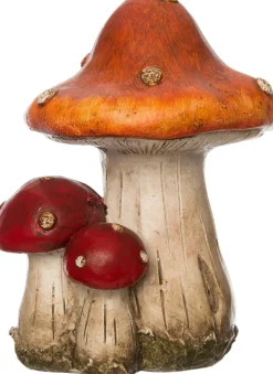 Intratuin kerstfiguur paddenstoel oranje 9,5 x 8,5 x 13,5 cm